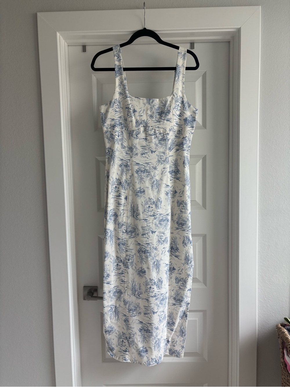 Blue Toile Midi Dress